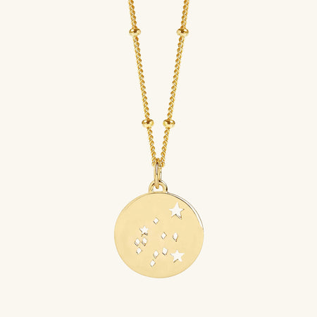 Aquarius Star Sign Necklace Gold